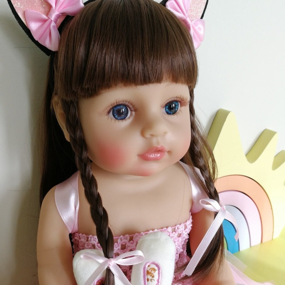 55cm Full Silicone Body Reborn Baby Doll Toy For Girl Vinyl