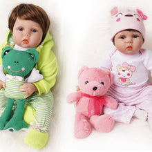 Load image into Gallery viewer, 55cm Reborn Baby Dolls 2 Outfits Newborn Lifelike Girl Toys Full Silicone
