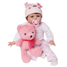 Load image into Gallery viewer, 55cm Reborn Baby Dolls 2 Outfits Newborn Lifelike Girl Toys Full Silicone
