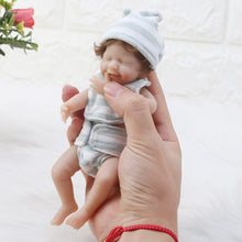 Load image into Gallery viewer, 6inch Mini Reborn Baby Doll Girl Doll Full Body Silicone with Rooted Hair
