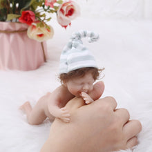 Load image into Gallery viewer, 6inch Mini Reborn Baby Doll Girl Doll Full Body Silicone with Rooted Hair
