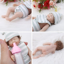 Load image into Gallery viewer, 6inch Mini Reborn Baby Doll Girl Doll Full Body Silicone with Rooted Hair
