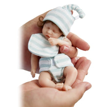 Load image into Gallery viewer, 6inch Mini Reborn Baby Doll Girl Doll Full Body Silicone with Rooted Hair
